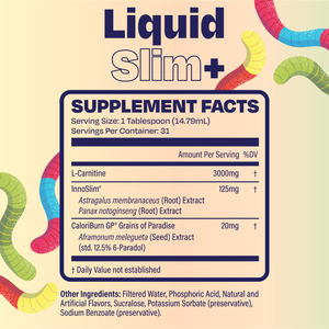 Liquid Slim + | Fat Burner & Energy Booster | Sour Gummy